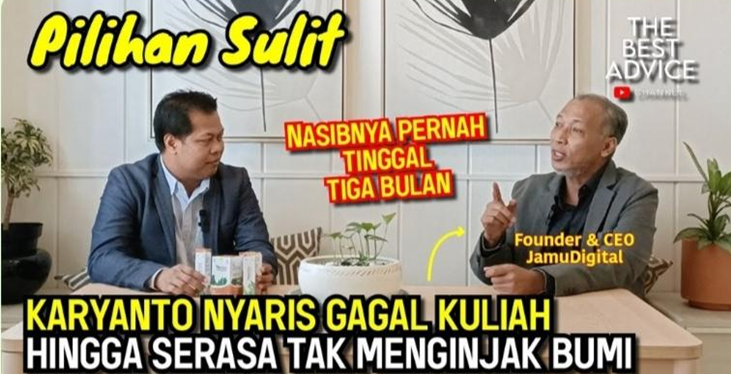 Founder JamuDigital, Karyanto Tampil di Kanal YouTube The Best Advice Founder JamuDigital, Karyanto Tampil di Kanal YouTube The Best Advice